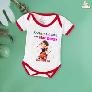 Babywish Baby Navratri Romper Bodysuit My First Dussehra Seeking Blessing from Maa Durga