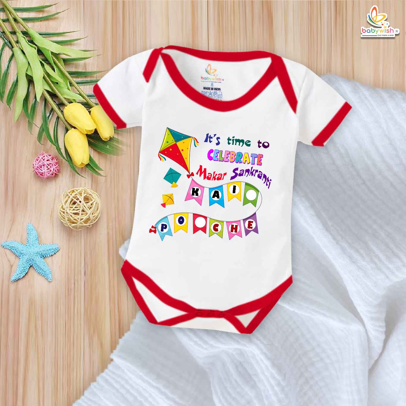 Babywish Makar Sankranti Romper Clothes My First Makar Sankranti Bodysuits Time to celebrate Sankranti