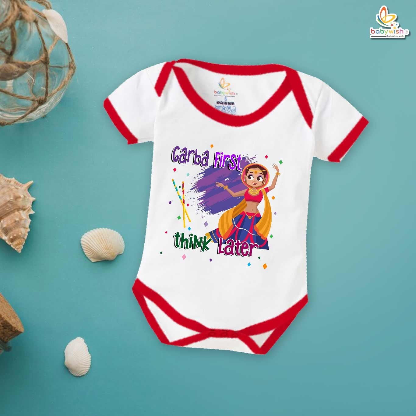 Babywish Baby Navratri Romper Bodysuit My First Dussehra Garba Dance in Navratri
