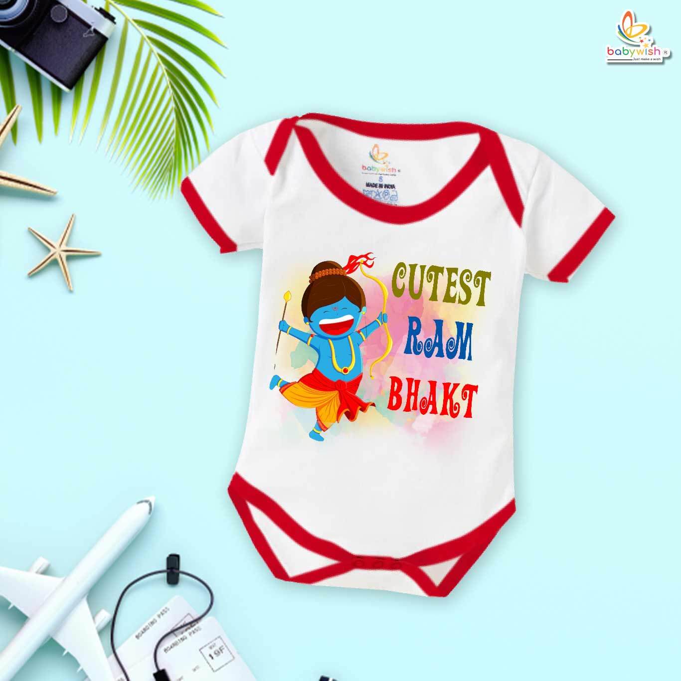 Babywish Baby Navratri Romper Bodysuit My First Dussehra Cutest Ram Bhakt