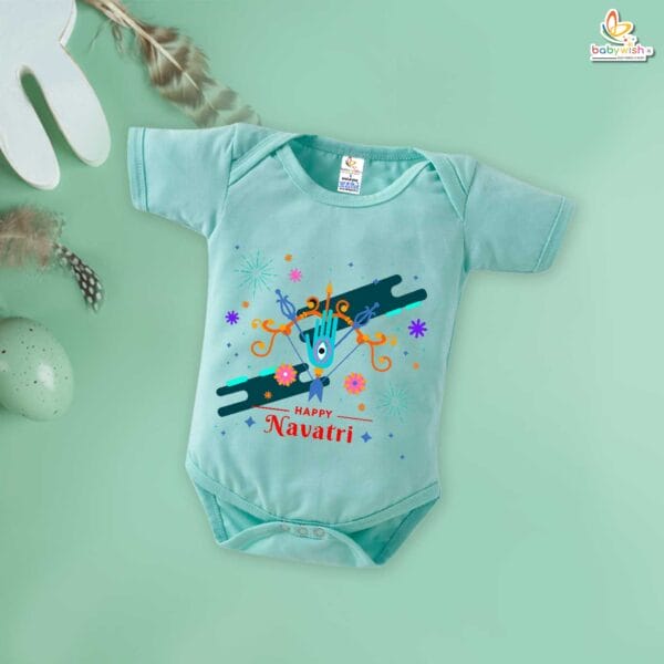 Babywish Baby Navratri Romper Bodysuit My First Dussehra Happy Navratri Blessings - Image 4