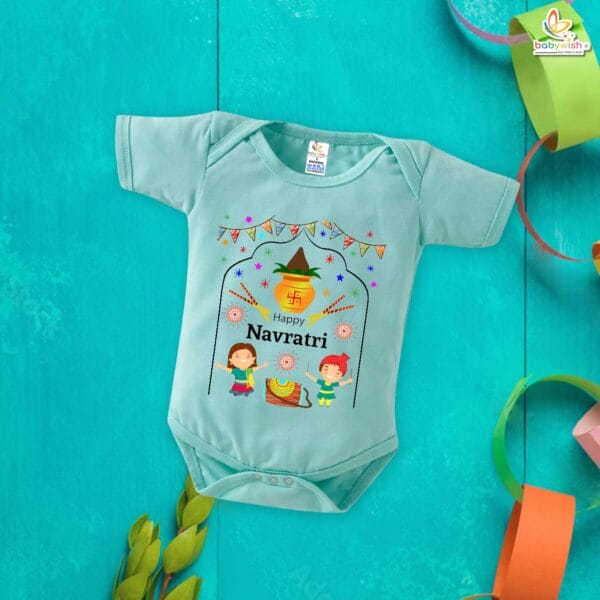 Babywish Baby Navratri Romper Bodysuit My First Dussehra Happy Navratri Temple - Image 4