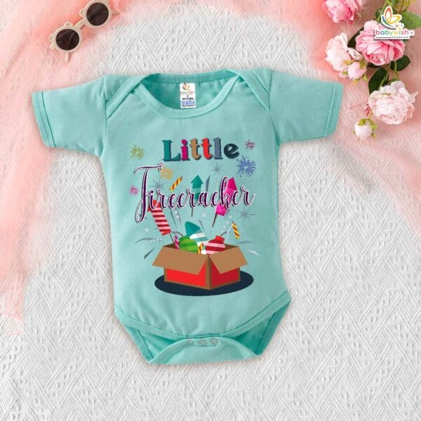 Babywish Baby Diwali Romper Bodysuit My First Diwali Little Firecracker - Image 4