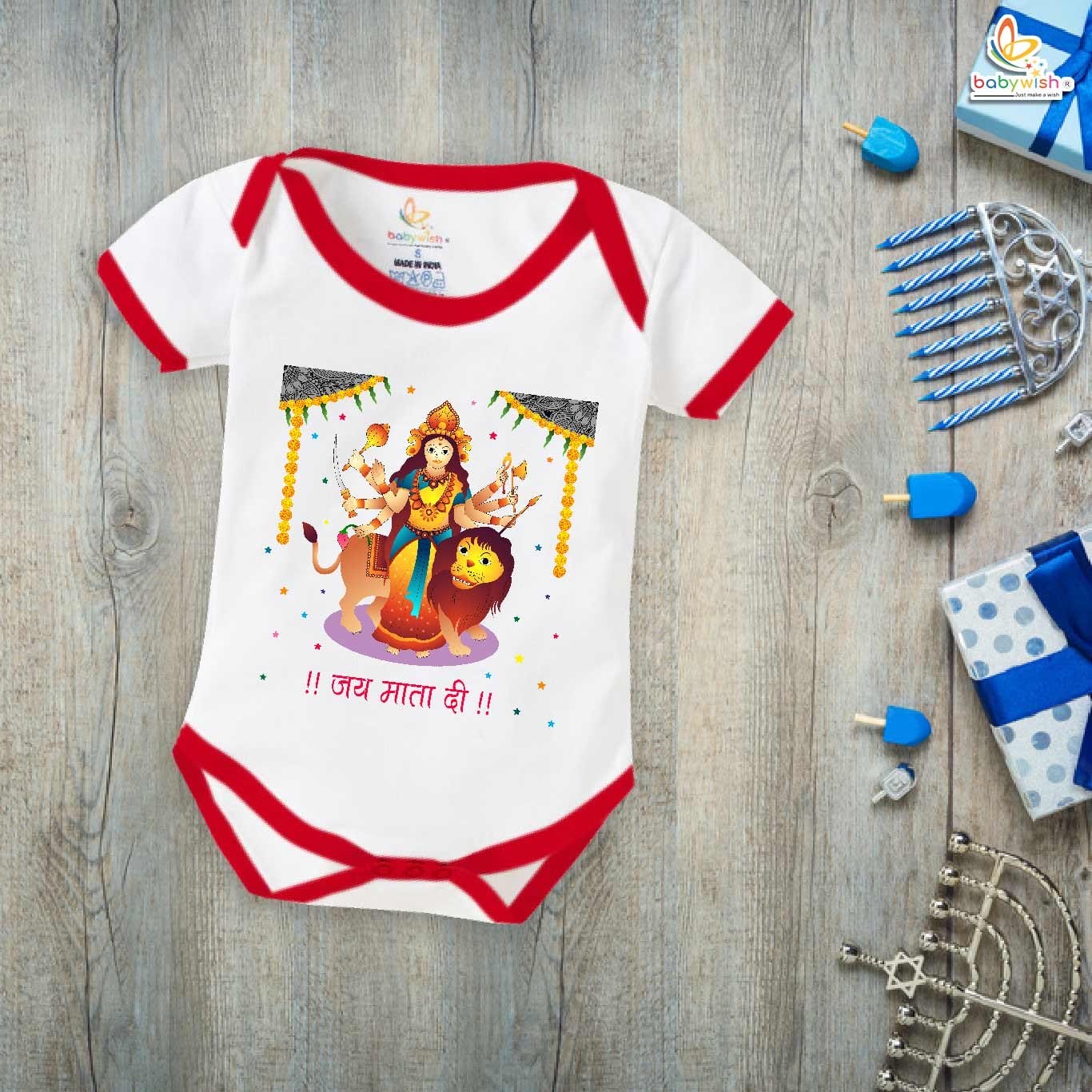 Babywish Baby Navratri Romper Bodysuit My First Dussehra Jai Mata Di Navratri Print