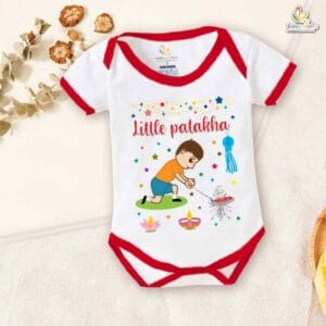Babywish Baby Diwali Romper Bodysuit My First Diwali Little Patakha