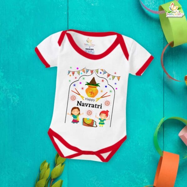 Babywish Baby Navratri Romper Bodysuit My First Dussehra Happy Navratri Temple