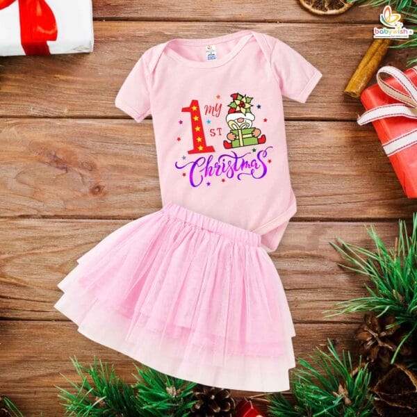 Newborn girls tutu skirt romper Christmas print onesies bodysuits for baby 0 to 12 months - Image 5