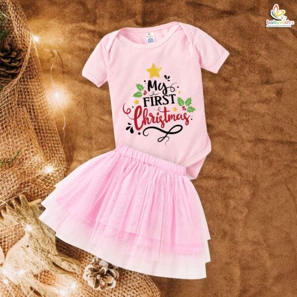 Newborn girls tutu skirt romper Christmas print onesies bodysuits for baby 0 to 12 months - Image 5