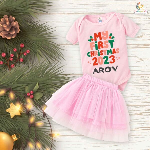 Newborn girls tutu skirt romper Christmas print onesies bodysuits for baby 0 to 12 months - Image 5