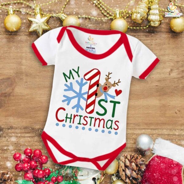 Babywish Christmas Romper Clothes My First Merry Christmas Bodysuits First Christmas Deer Print