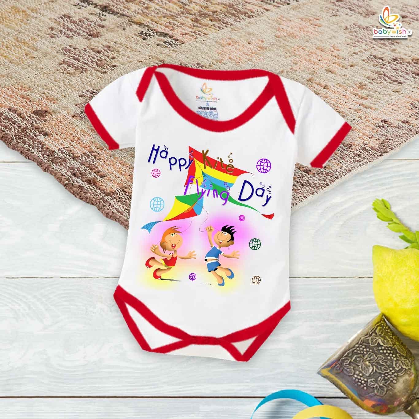 Babywish Makar Sankranti Romper Clothes My First Makar Sankranti Bodysuits Happy Kite Flying Day