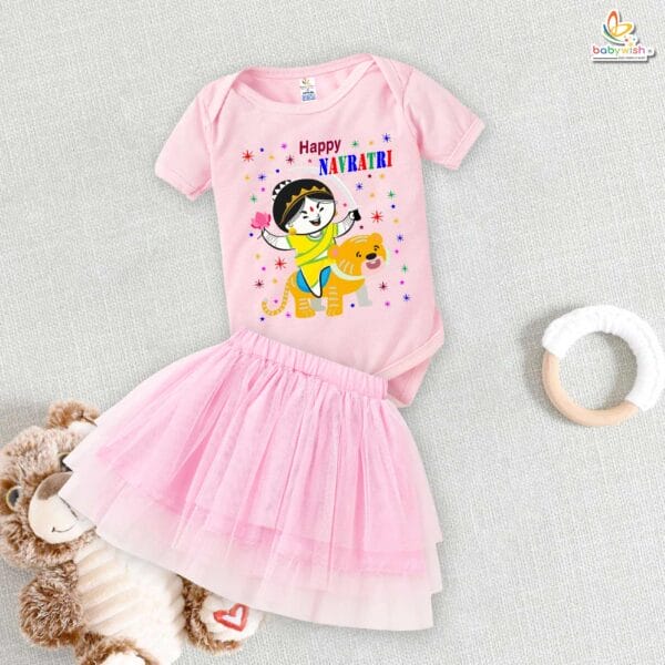 newborn-girls-tutu-skirt-romper-navratri-print-onesies-bodysuits-for-baby-0-to-12-months - Image 5
