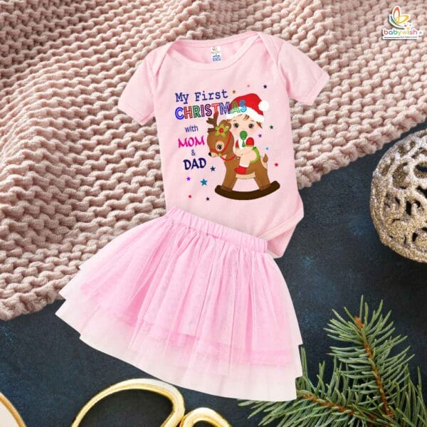 Newborn girls tutu skirt romper Christmas print onesies bodysuits for baby 0 to 12 months - Image 5