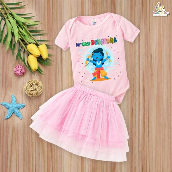 newborn-girls-tutu-skirt-romper-navratri-print-onesies-bodysuits-for-baby-0-to-12-months - Image 5