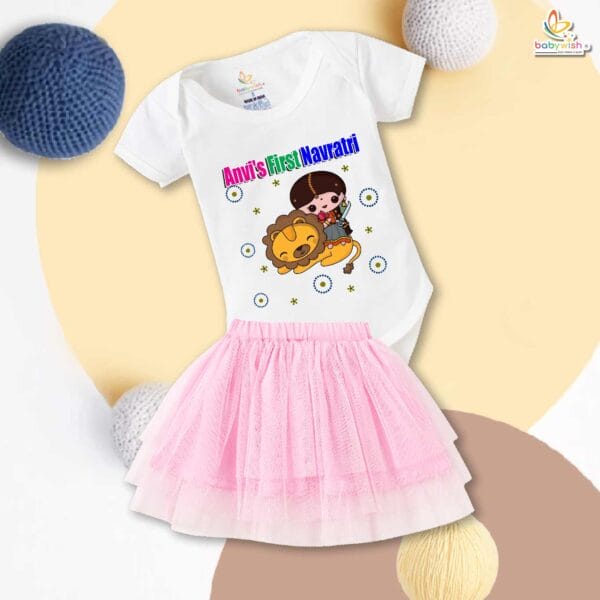 newborn-girls-tutu-skirt-romper-navratri-print-onesies-bodysuits-for-baby-0-to-12-months - Image 4