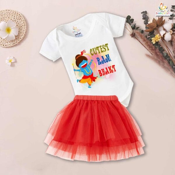 newborn-girls-tutu-skirt-romper-navratri-print-onesies-bodysuits-for-baby-0-to-12-months - Image 3