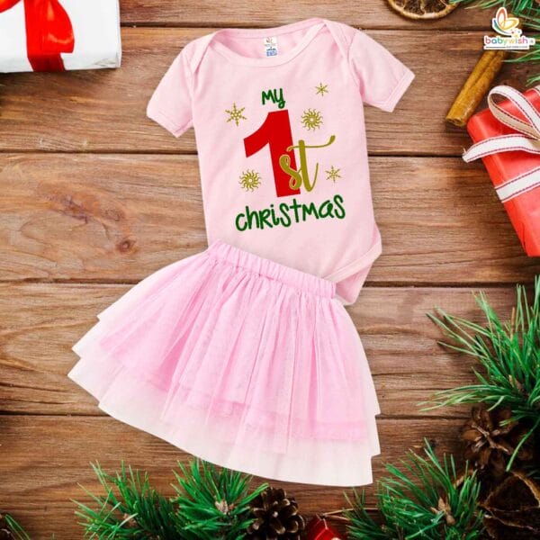 Newborn girls tutu skirt romper Christmas print onesies bodysuits for baby 0 to 12 months - Image 5