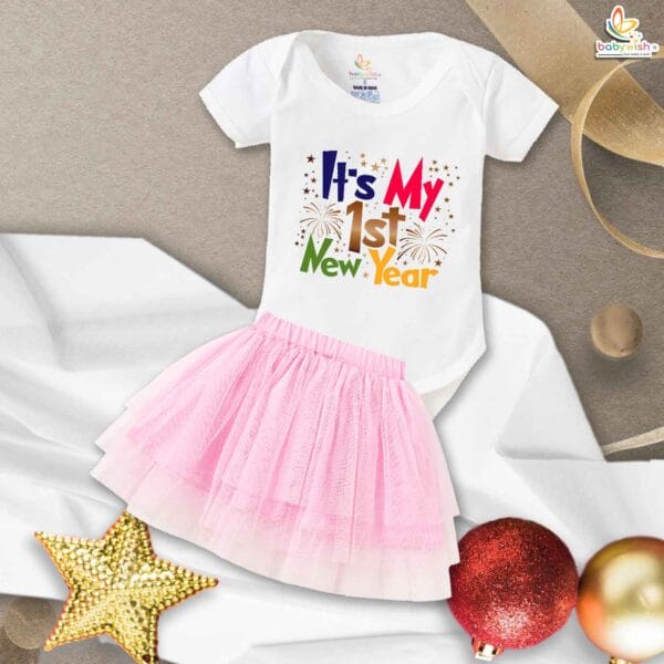 Newborn girls tutu skirt romper New Year print onesies bodysuits for baby 0 to 12 months - Image 4