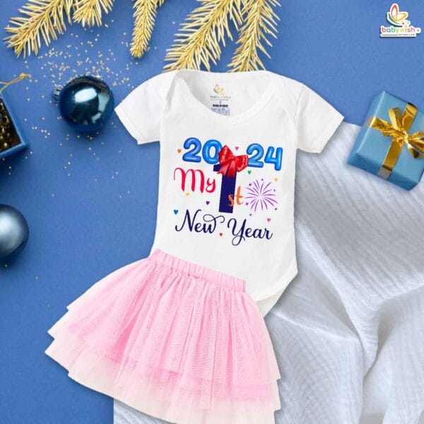 Newborn girls tutu skirt romper New Year print onesies bodysuits for baby 0 to 12 months - Image 4