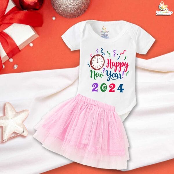 Newborn girls tutu skirt romper New Year print onesies bodysuits for baby 0 to 12 months - Image 4