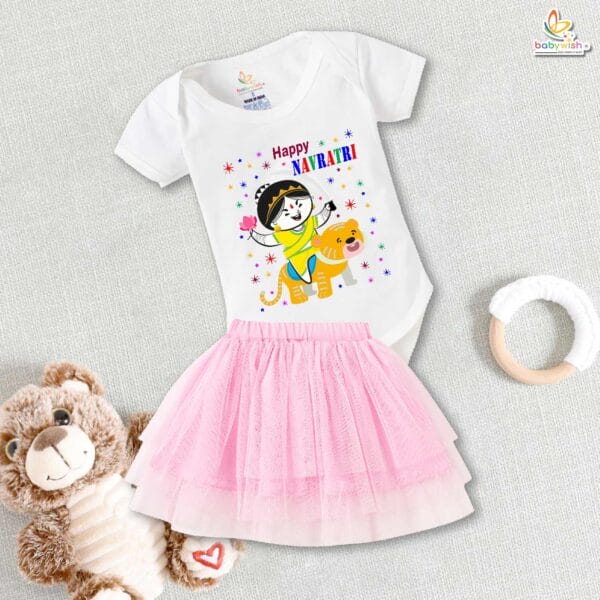 newborn-girls-tutu-skirt-romper-navratri-print-onesies-bodysuits-for-baby-0-to-12-months - Image 4