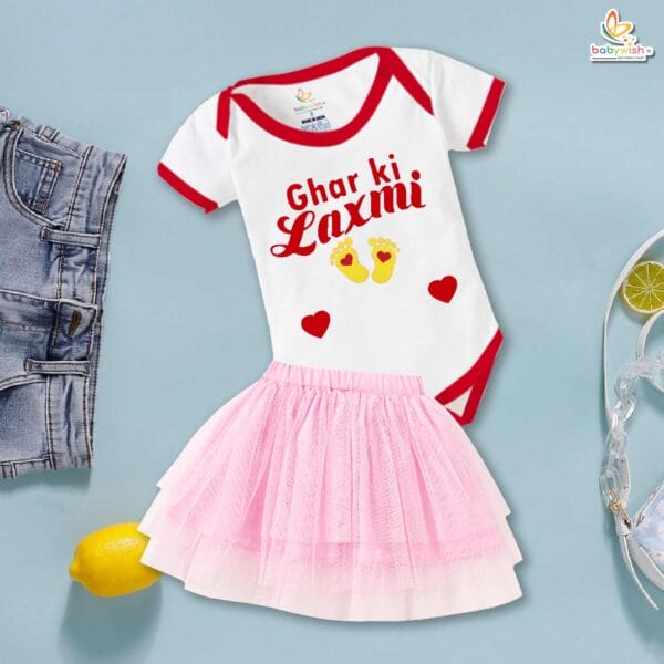 newborn-girls-tutu-skirt-romper-navratri-print-onesies-bodysuits-for-baby-0-to-12-months - Image 2