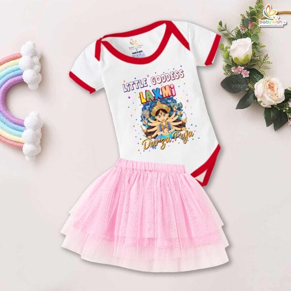 newborn-girls-tutu-skirt-romper-navratri-print-onesies-bodysuits-for-baby-0-to-12-months - Image 2