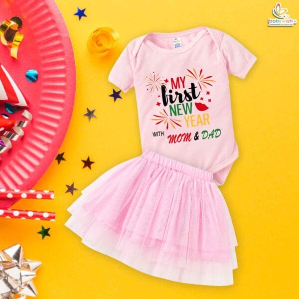 Newborn girls tutu skirt romper New Year print onesies bodysuits for baby 0 to 12 months - Image 5