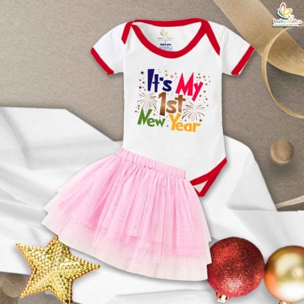 Newborn girls tutu skirt romper New Year print onesies bodysuits for baby 0 to 12 months - Image 2