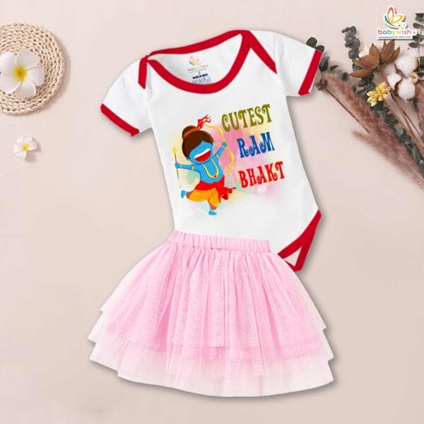 newborn-girls-tutu-skirt-romper-navratri-print-onesies-bodysuits-for-baby-0-to-12-months - Image 2
