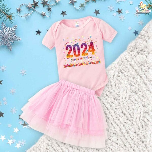 Newborn girls tutu skirt romper New Year print onesies bodysuits for baby 0 to 12 months - Image 5