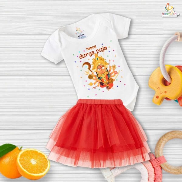 newborn-girls-tutu-skirt-romper-navratri-print-onesies-bodysuits-for-baby-0-to-12-months - Image 3