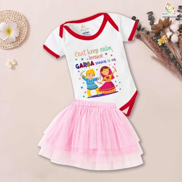 newborn-girls-tutu-skirt-romper-navratri-print-onesies-bodysuits-for-baby-0-to-12-months - Image 2
