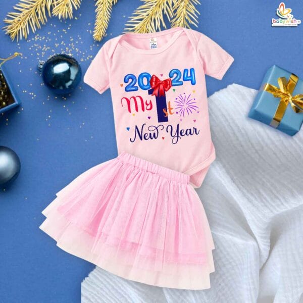 Newborn girls tutu skirt romper New Year print onesies bodysuits for baby 0 to 12 months - Image 5
