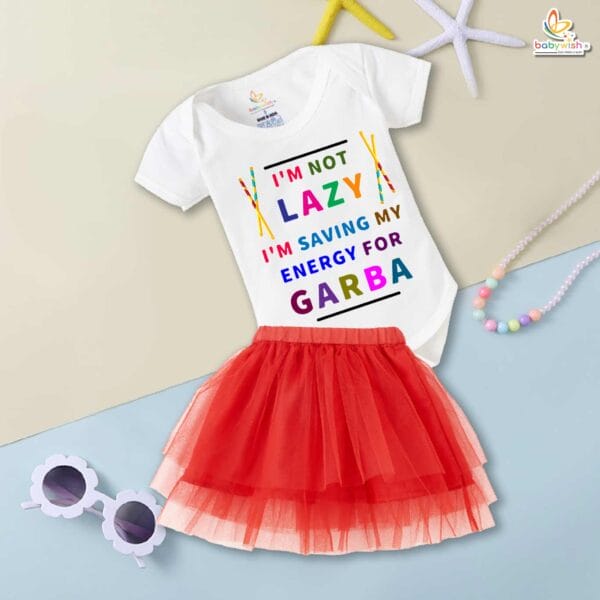 newborn-girls-tutu-skirt-romper-navratri-print-onesies-bodysuits-for-baby-0-to-12-months - Image 3