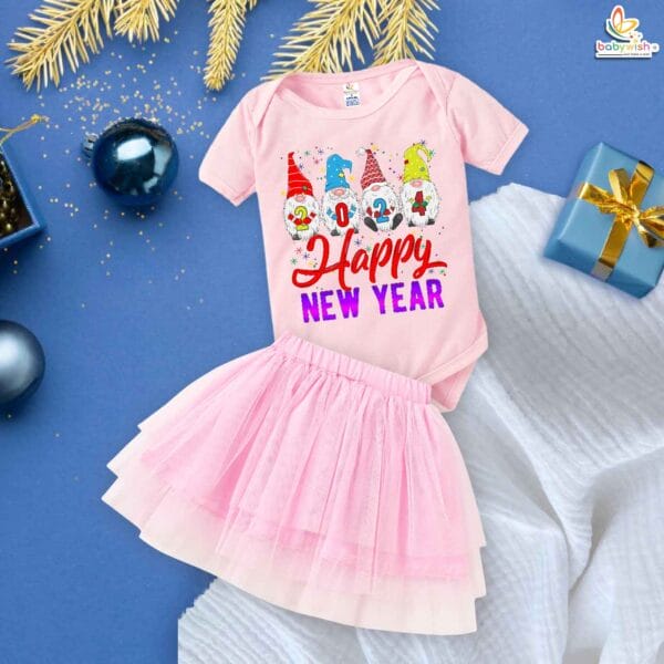 Newborn girls tutu skirt romper New Year print onesies bodysuits for baby 0 to 12 months - Image 5