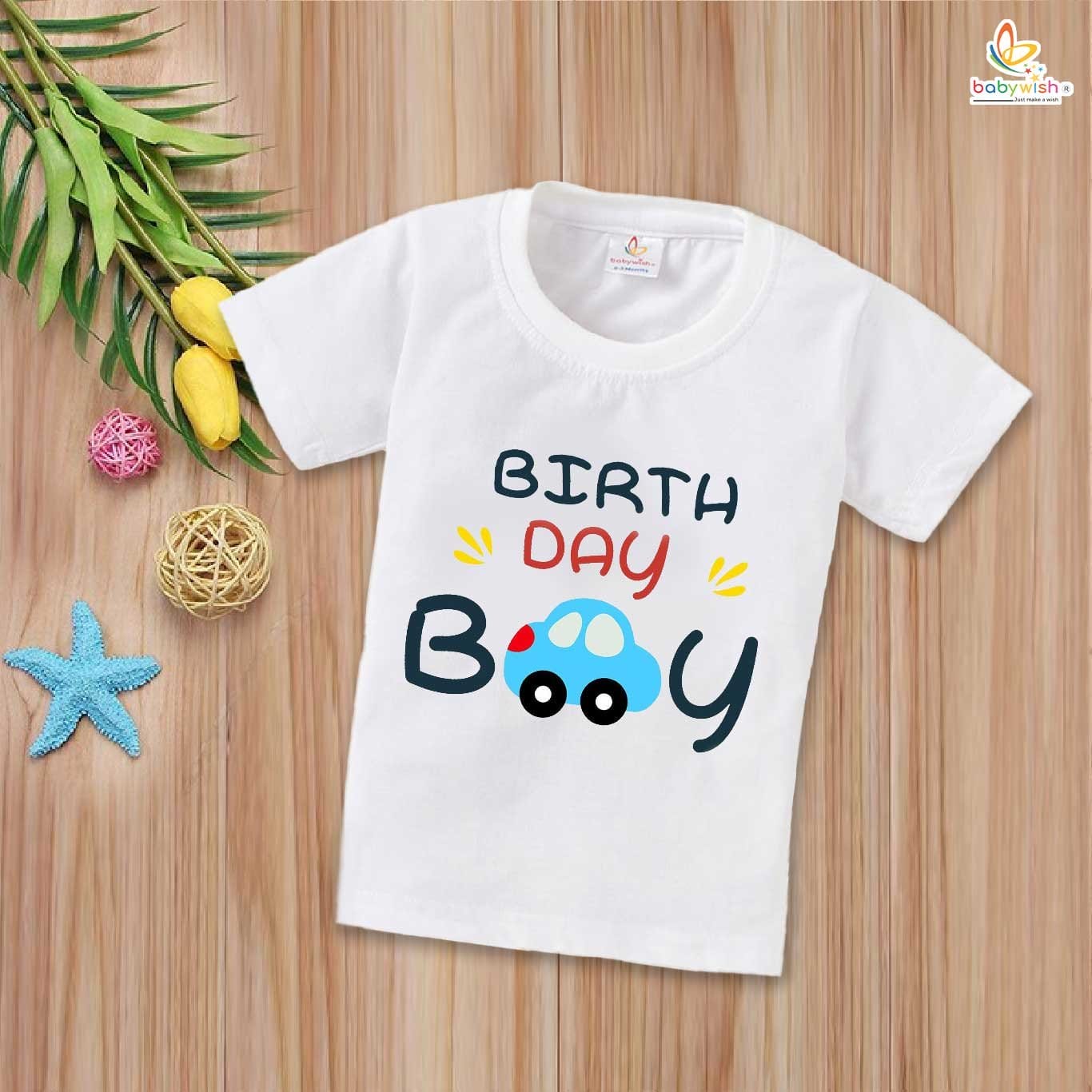 Babywish Birthday Boy T-shirt My First Birthday T-shirt Birthday Boy Car Celebrations