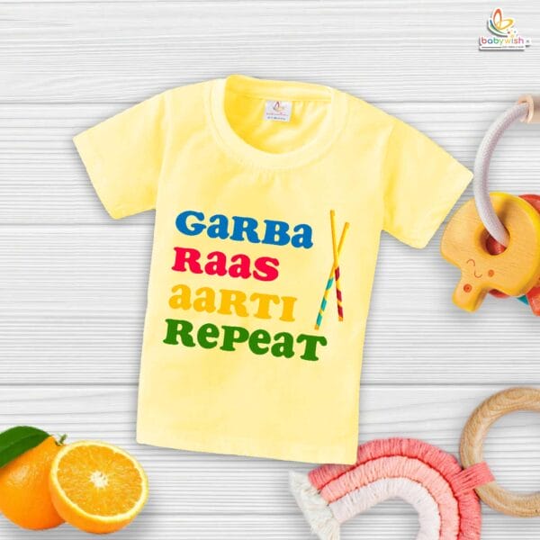Babywish Baby Navratri T-shirt My First Dussehra Garba Raas Aarti Repeat - Image 4