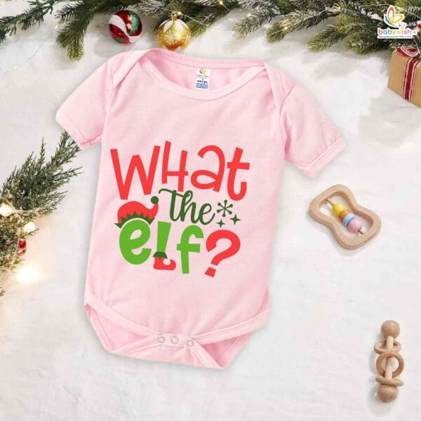 Babywish Christmas Romper Clothes My First Merry Christmas Bodysuits What the Elf - Image 4