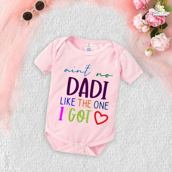 My Dadu & Dadi Baby Romper – Cute "Dadi Like the One I Got" Bodysuit – Newborn Grandparents Gift | Soft Cotton Baby Clothes – Babywish - Image 4
