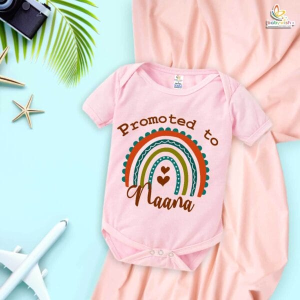 Promoted to Nana – Cute Naanu & Naani Romper for Grandparents | Baby Bodysuit Gift for Nana | Babywish - Image 3