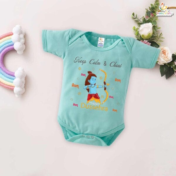 Babywish Baby Navratri Romper Bodysuit My First Dussehra Chant Ram Ram Ram - Image 4
