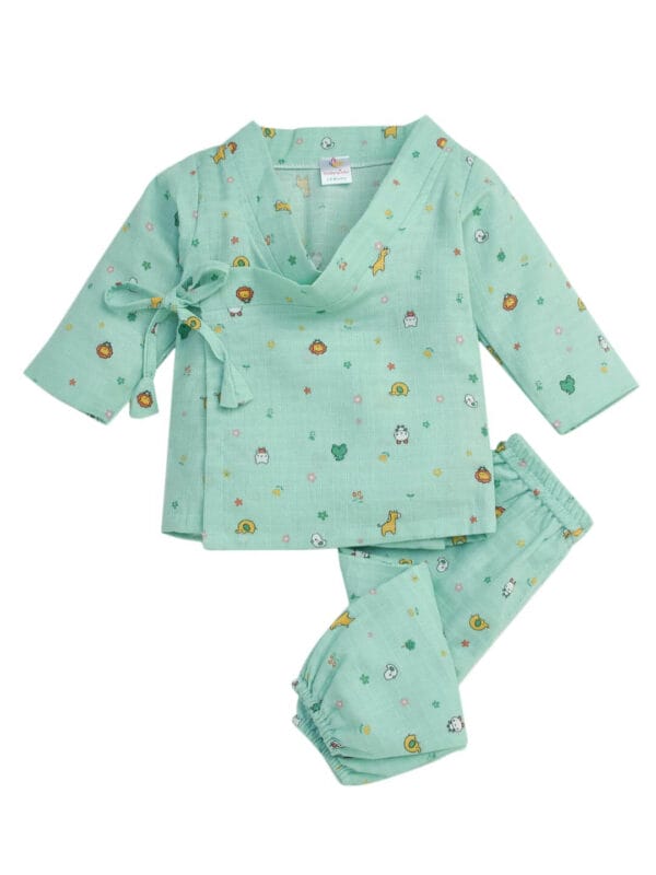 Organic muslin jhabla baby two-piece set for 0–12 months by Babywish
