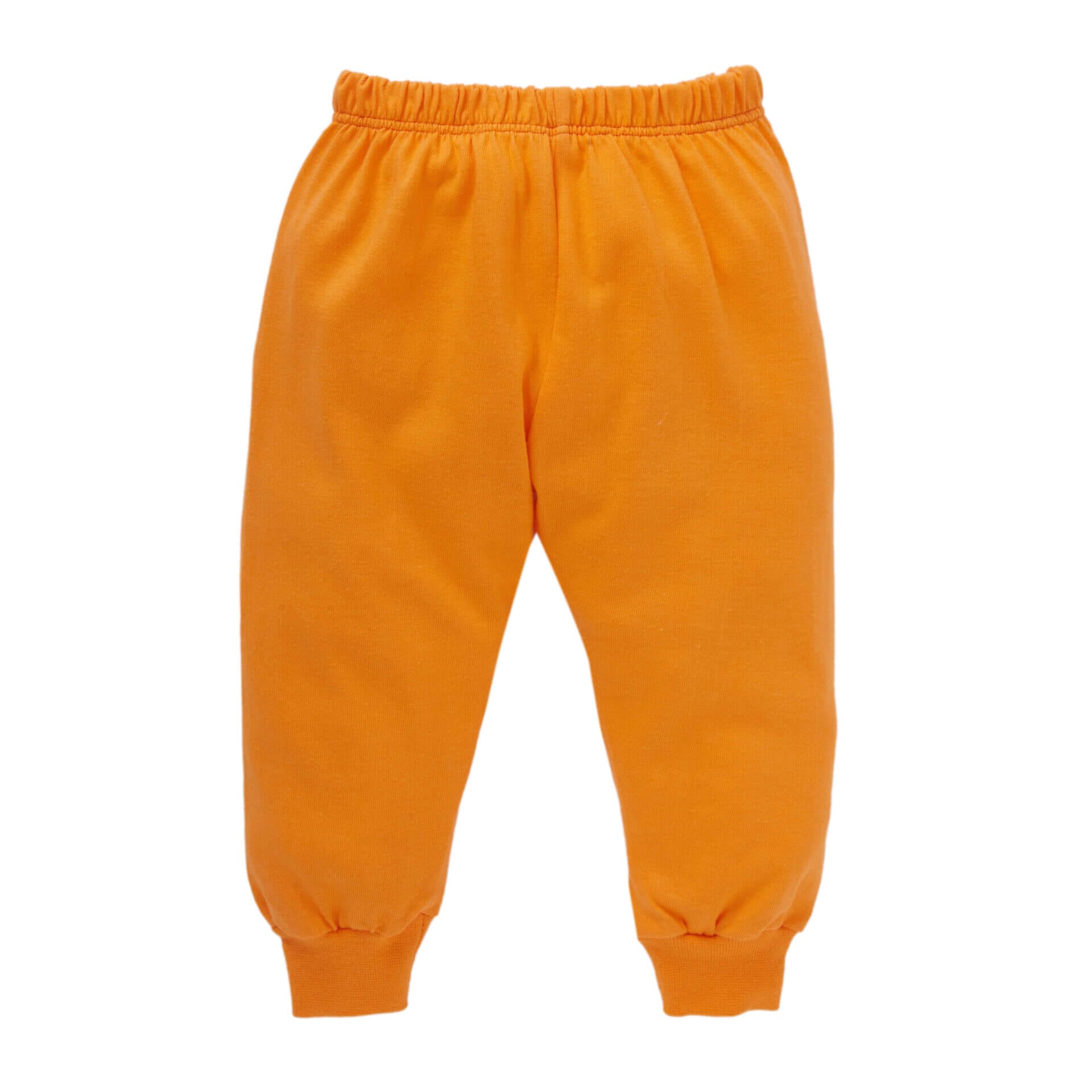 Solid Orange Cotton Baby Pajama Pants