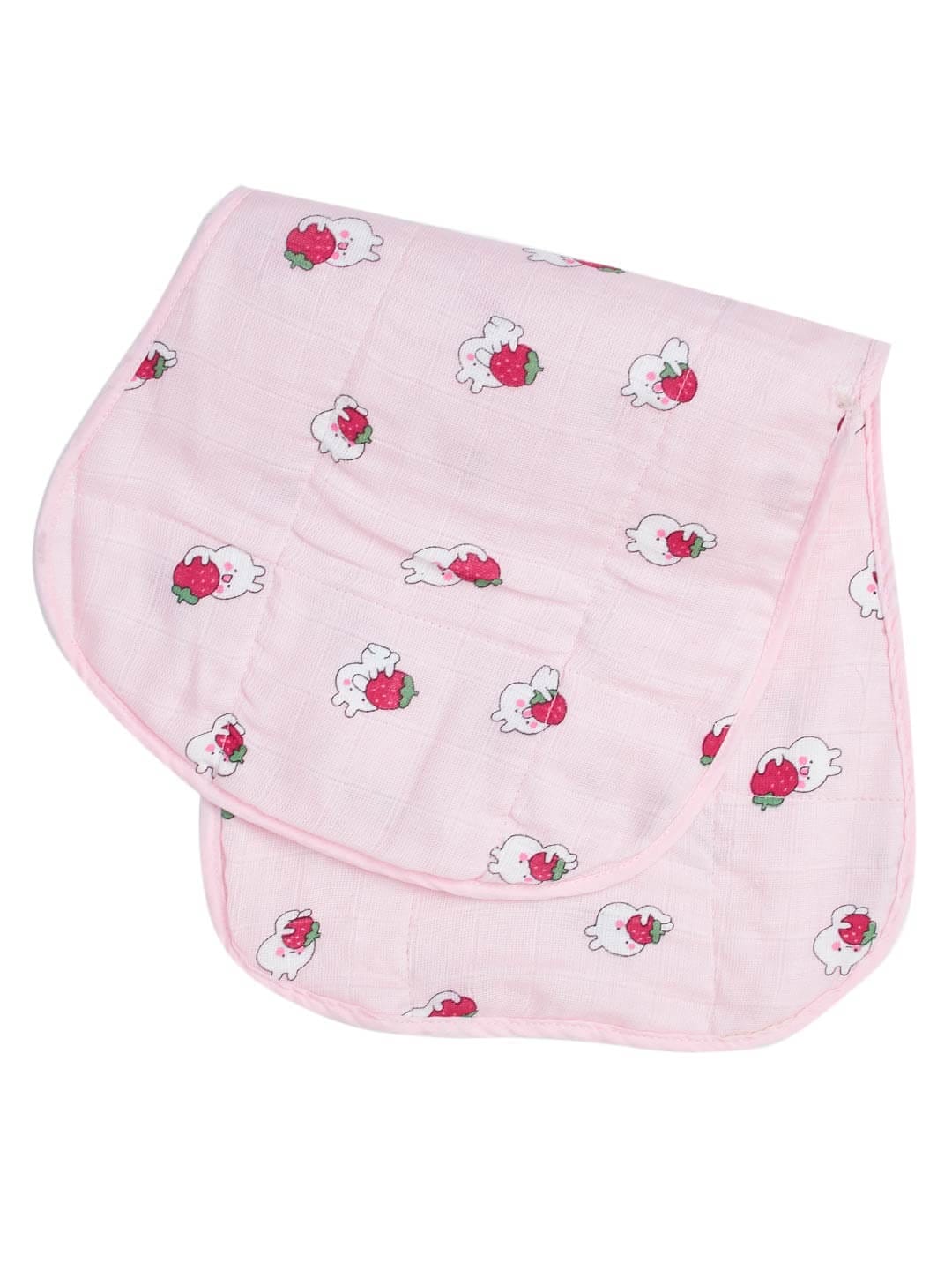 Pink muslin burp cloth for babies – soft and absorbent cotton feeding towel by Babywish