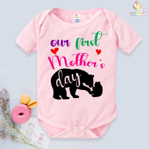 Babywish Mothers Day Baby Matching Outfit Mama Bear Print - Image 3