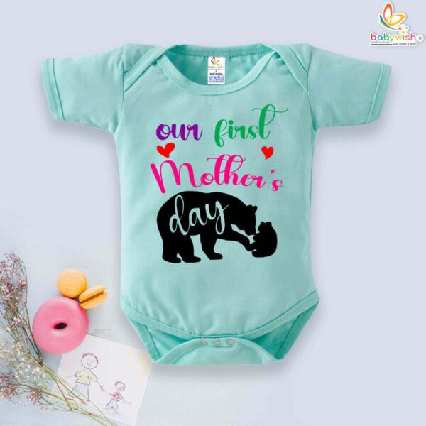 Babywish Mothers Day Baby Matching Outfit Mama Bear Print - Image 2