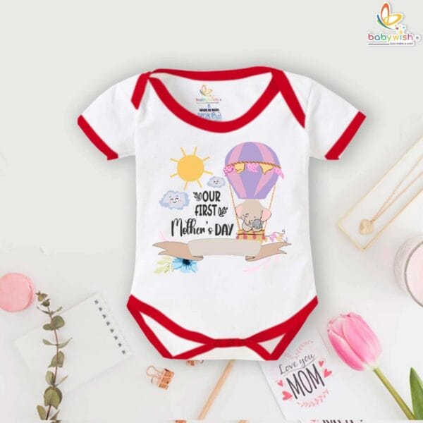 First Mothers Day Hot Air Balloon babywish Romper/Onesies - Image 5
