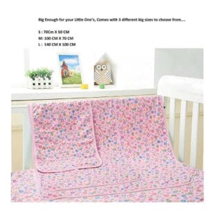 Baby Waterproof Bed Mattress Protector Pink Drysheet for Baby Soft Breathable Waterproof Bed Sheet Protector