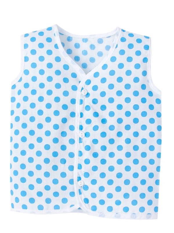 Polka Dot Sleeveless Front-Open Cotton Baby Vests Babywish